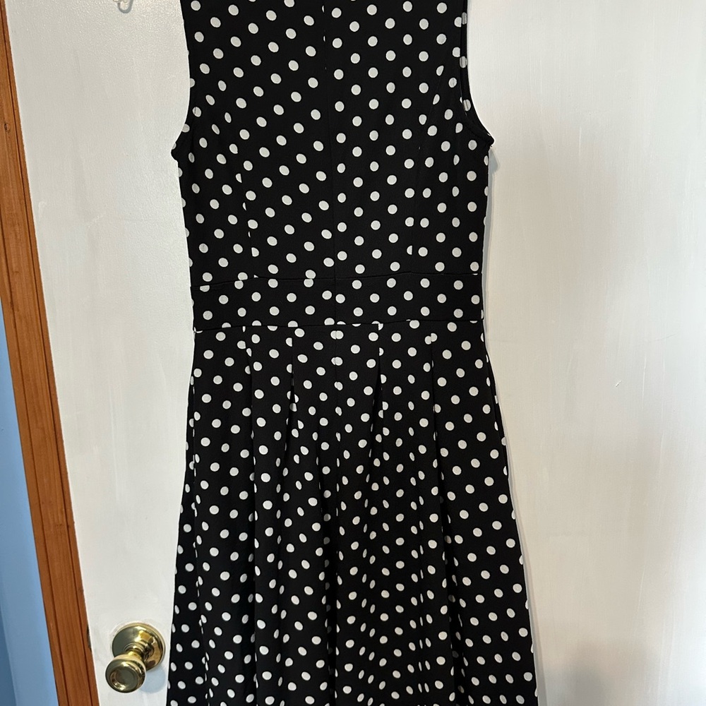 Women’s Dress, Black & White Polka-Dot, Size 6